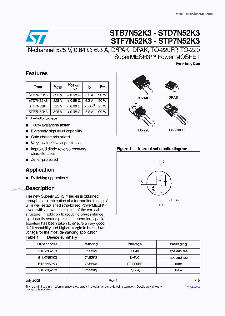 STD7N52K3_4501561.PDF Datasheet