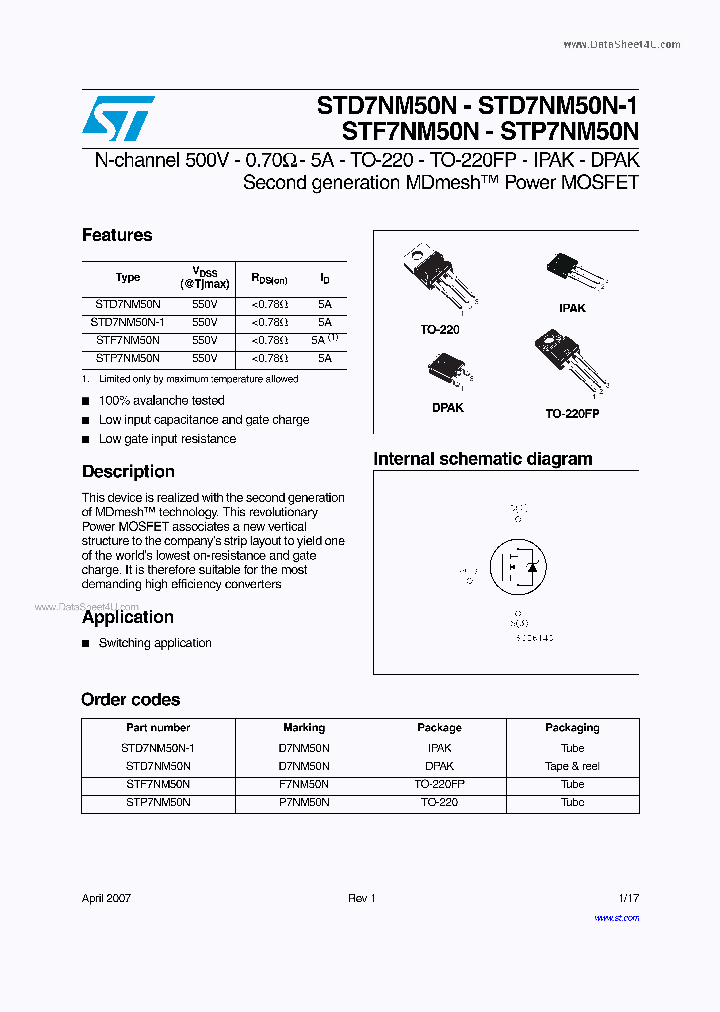 STD7NM50N_4501564.PDF Datasheet