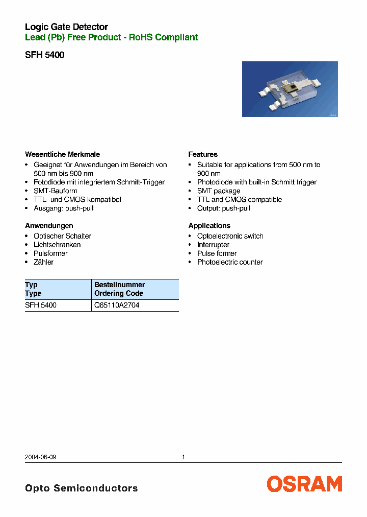 SFH5400_4505249.PDF Datasheet