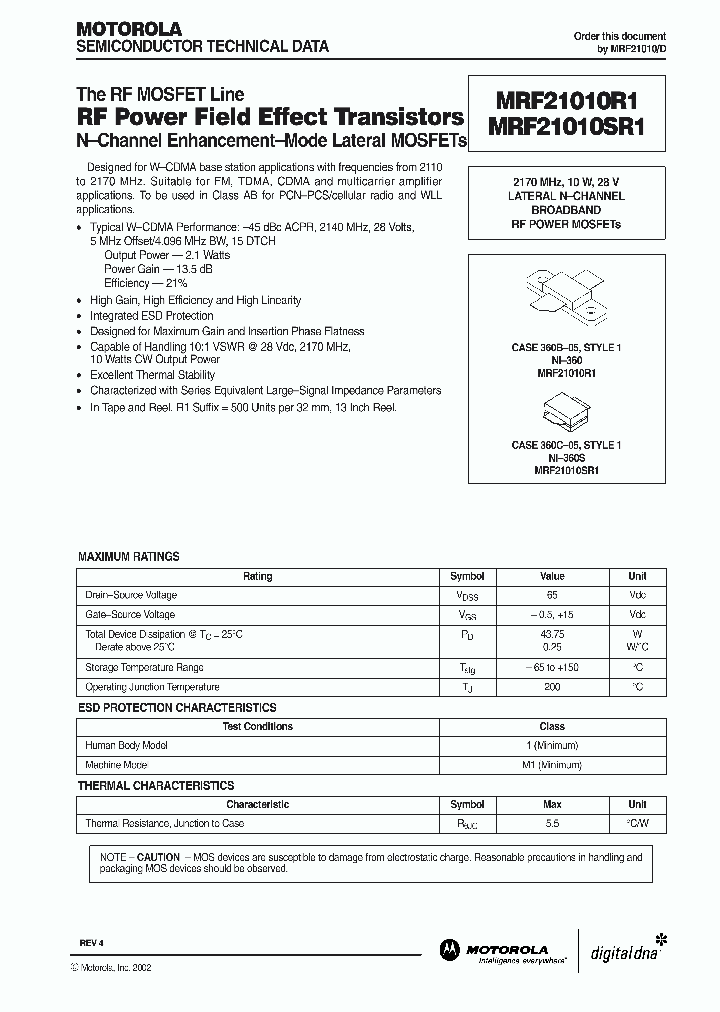 MRF21010_4508244.PDF Datasheet