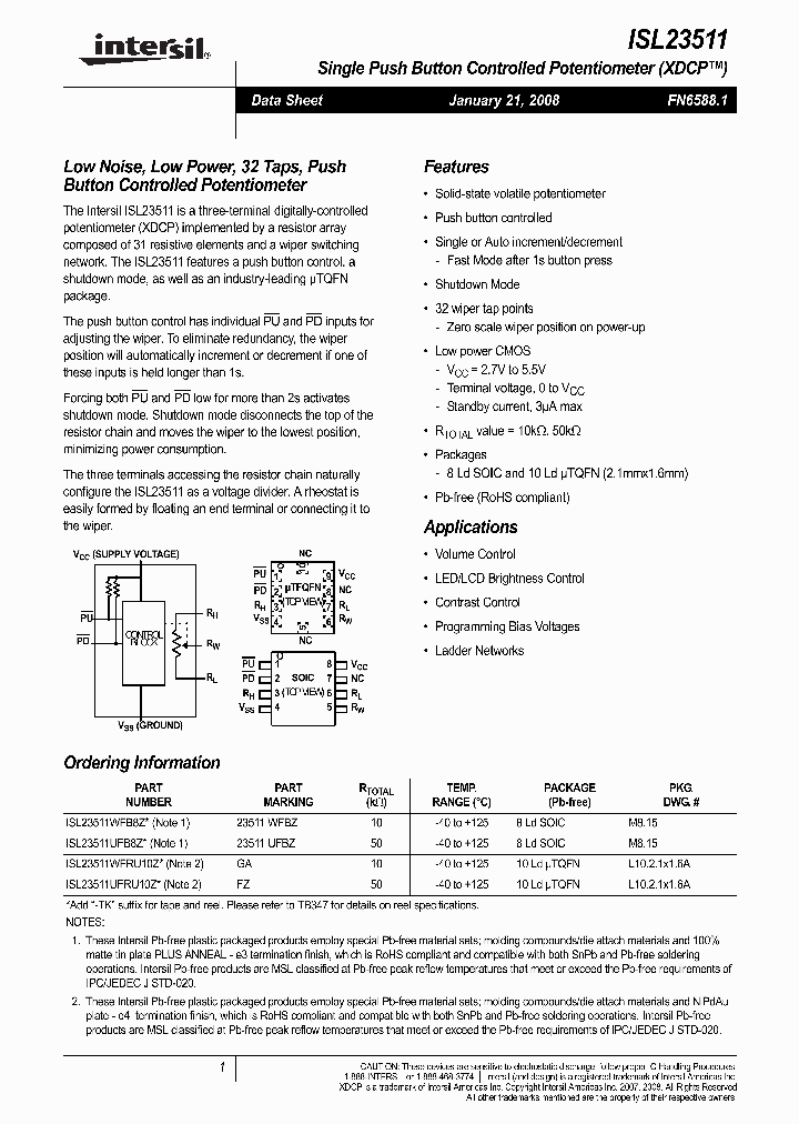ISL23511_4508200.PDF Datasheet