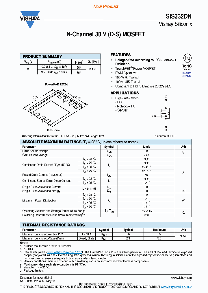 SIS332DN_4509874.PDF Datasheet