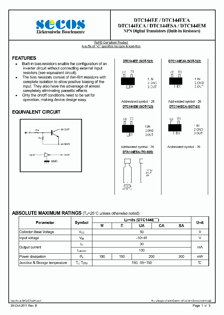 DTC144ECA_4514772.PDF Datasheet