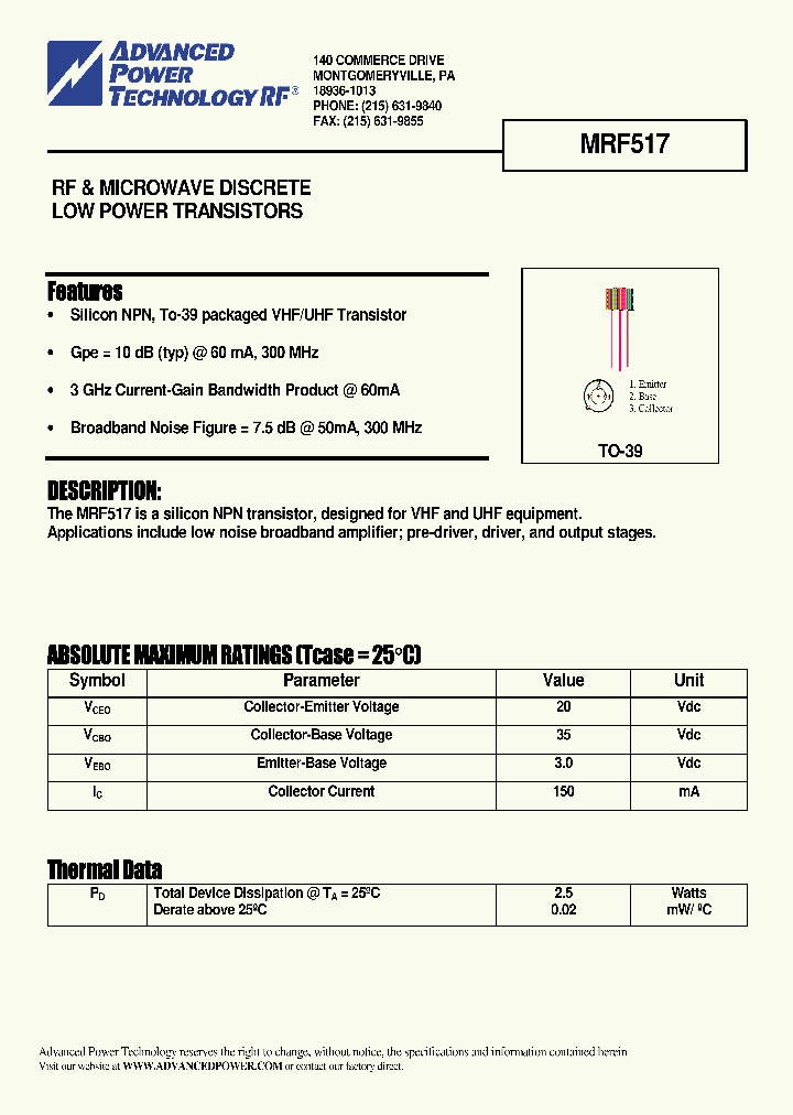 MRF517_4541856.PDF Datasheet