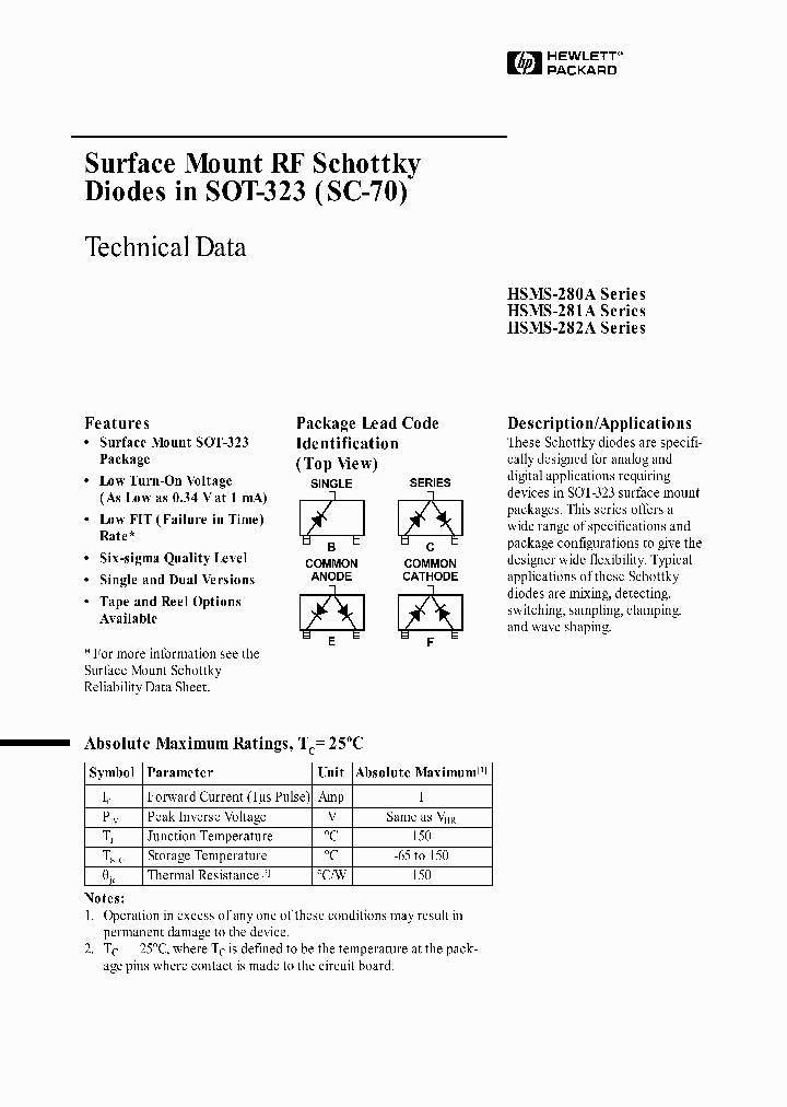HSMS-280ASERIES_4543730.PDF Datasheet