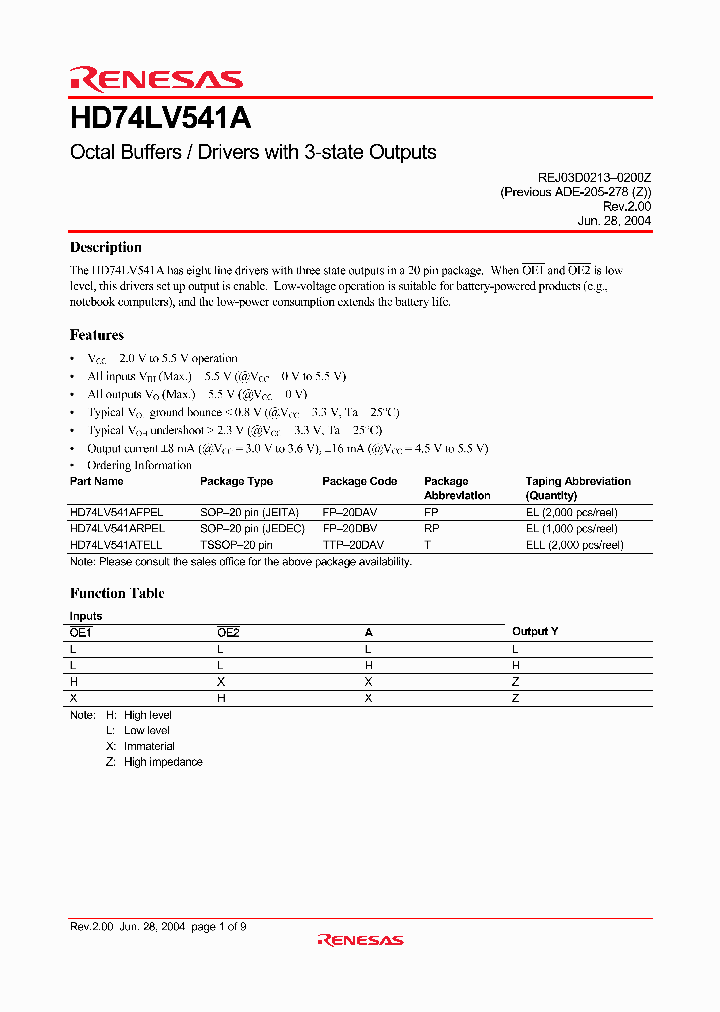 HD74LV541ATELL_4548918.PDF Datasheet