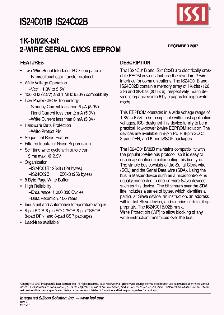 IS24C02B-2PI_4562227.PDF Datasheet