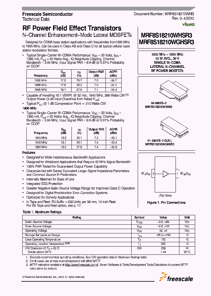 MRF8S18210WHS_4564628.PDF Datasheet