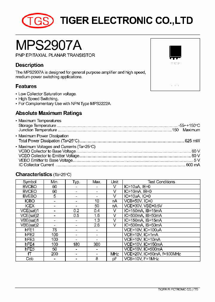 MPS2907A_4576581.PDF Datasheet