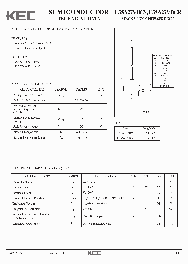 E35A27VBCR_4580276.PDF Datasheet