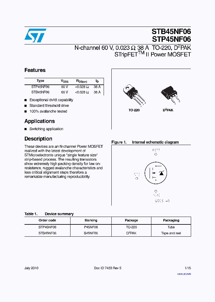 STP45NF06_4583387.PDF Datasheet