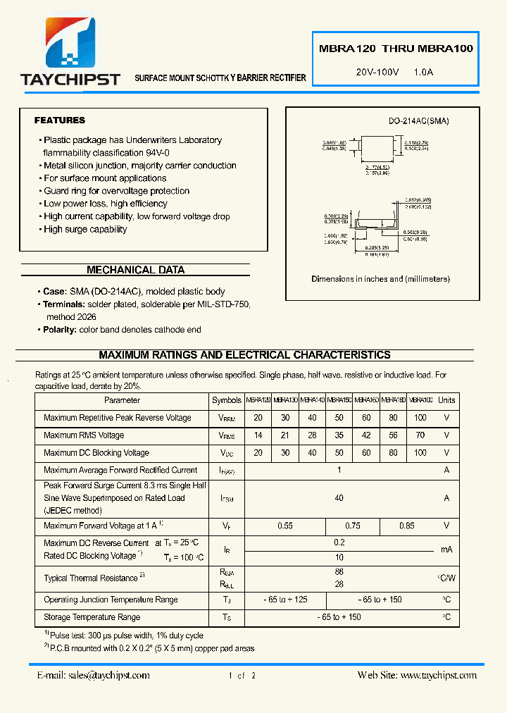 MBRA100_4589958.PDF Datasheet