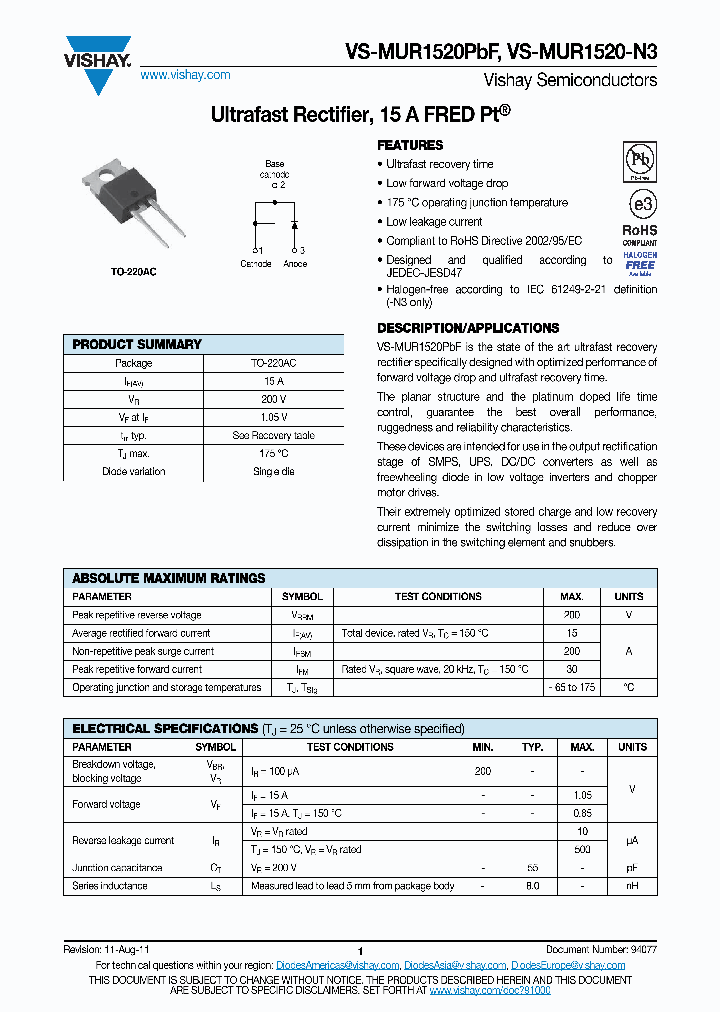 VS-MUR1520-N3_4591276.PDF Datasheet
