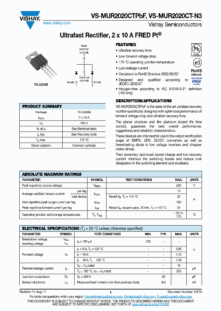 VS-MUR2020CT-N3_4591280.PDF Datasheet
