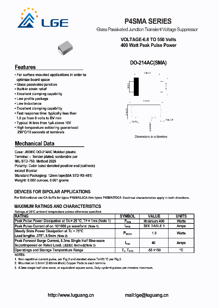 P4SMA68A_4591950.PDF Datasheet