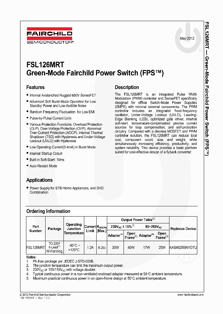 FSL126MRT_4593617.PDF Datasheet