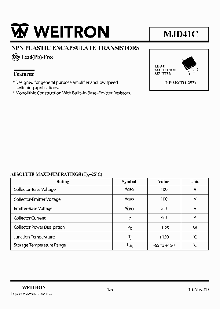 MJD41C_4596438.PDF Datasheet