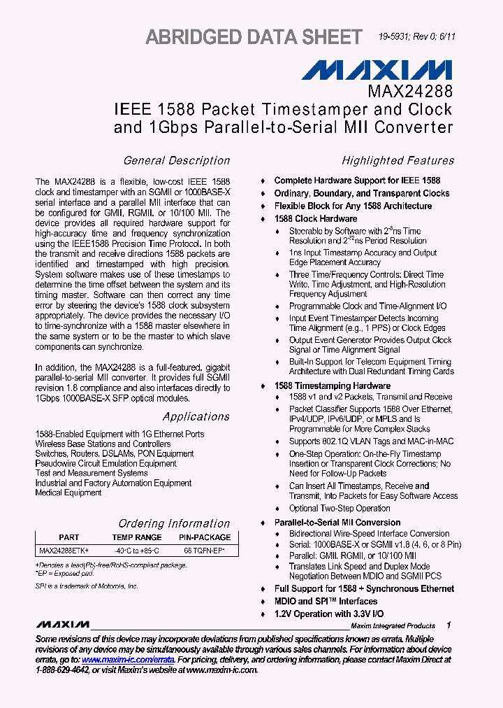 MAX24288ETK_4600969.PDF Datasheet