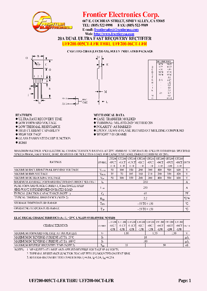 UFF200-01CT-LFR_4601436.PDF Datasheet