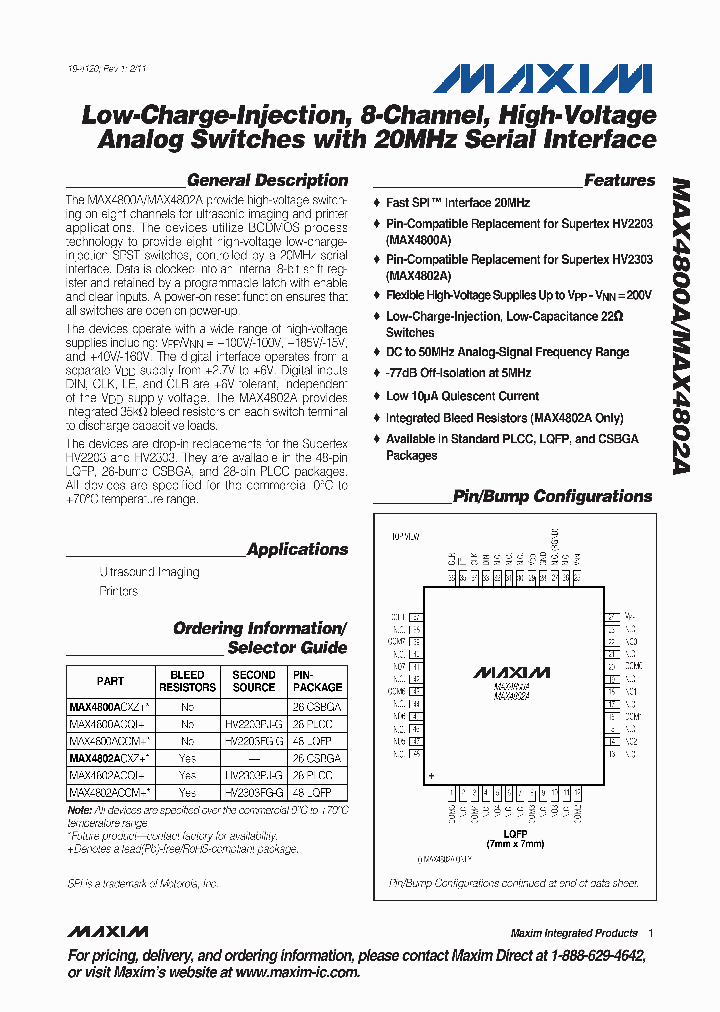 MAX4800ACQI_4603512.PDF Datasheet