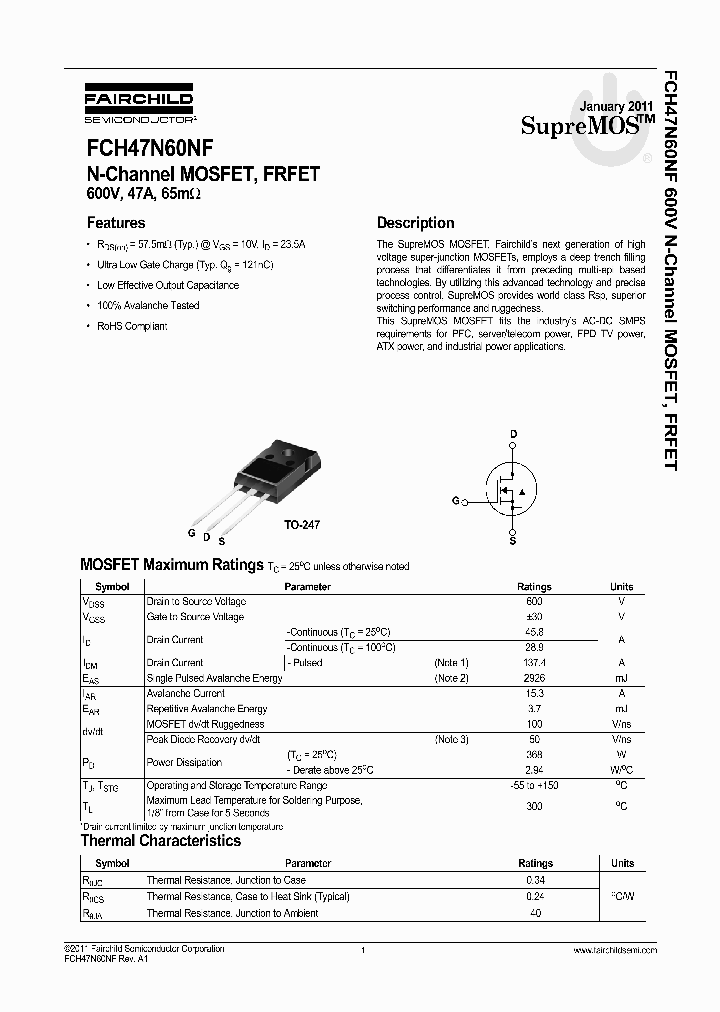 FCH47N60NF_4602042.PDF Datasheet