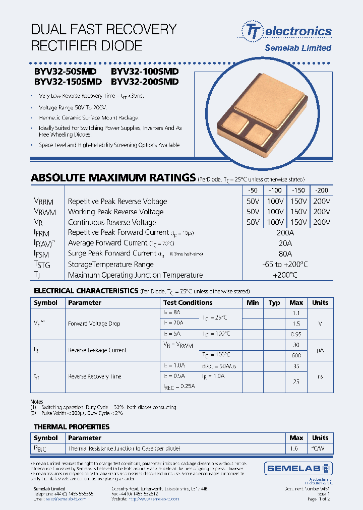 BYV32-100SMD_4603839.PDF Datasheet