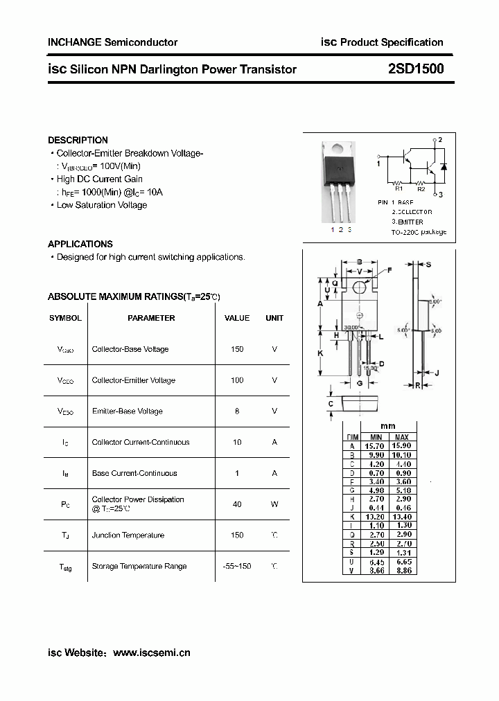 2SD1500_4605724.PDF Datasheet