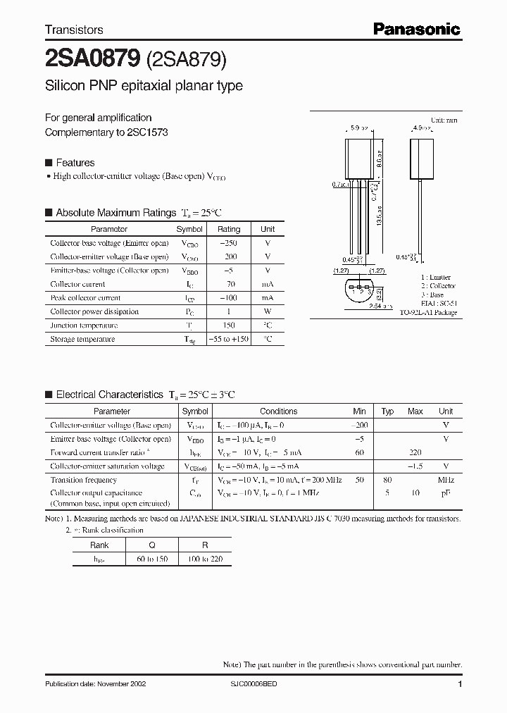 2SA879_4607622.PDF Datasheet