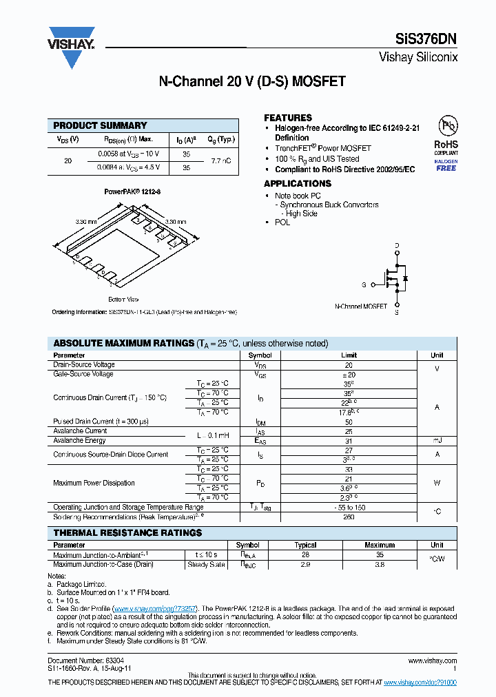 SIS376DN_4608245.PDF Datasheet