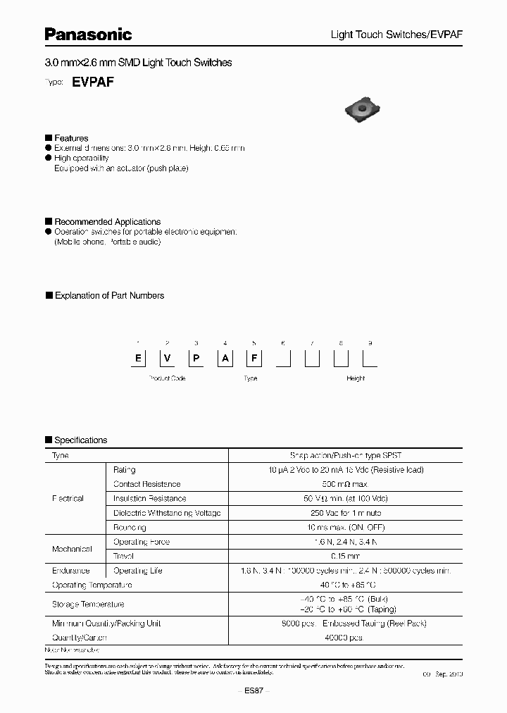 EVPAF7B70_4609466.PDF Datasheet