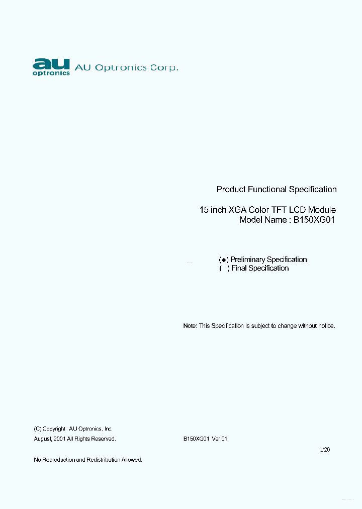 B150XG01_4610564.PDF Datasheet