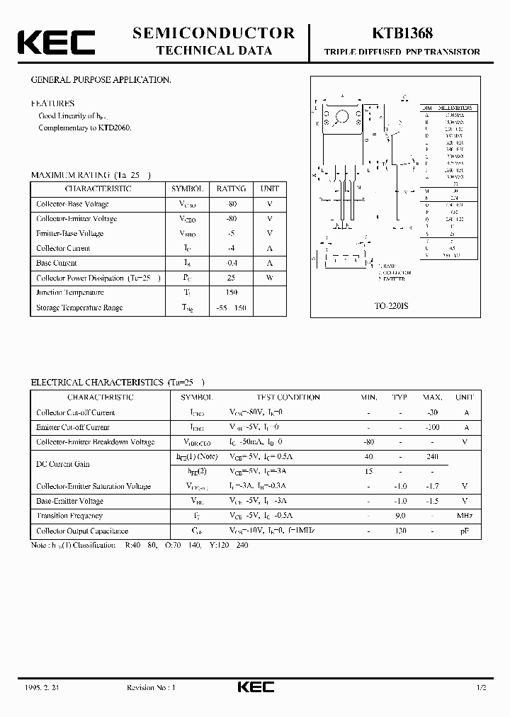 KTB1368_4611099.PDF Datasheet