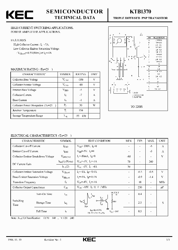 KTB1370_4611101.PDF Datasheet