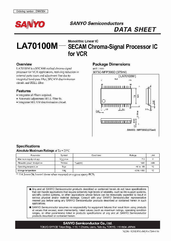 LA70100M_4611347.PDF Datasheet