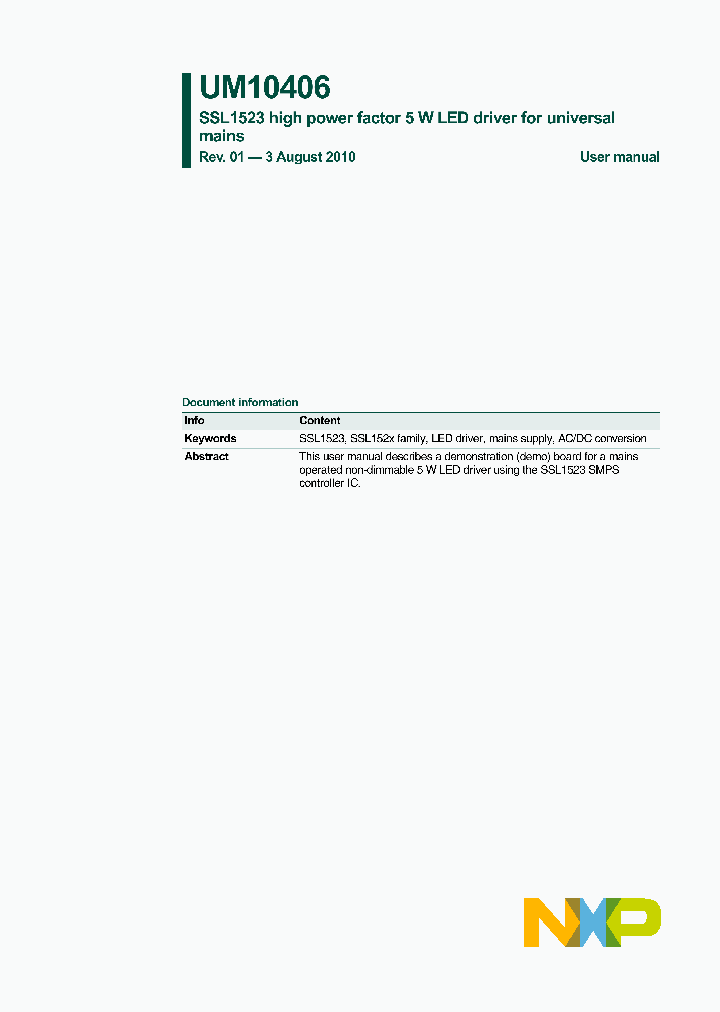SSL1523_4620988.PDF Datasheet
