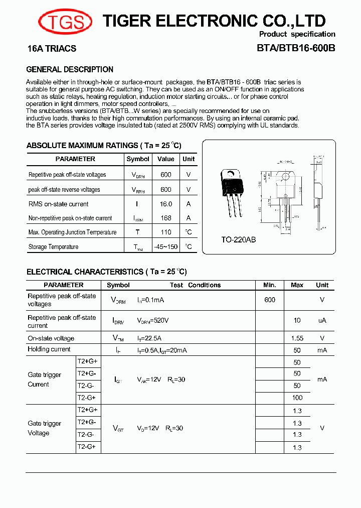 BTA16-600B_4622422.PDF Datasheet