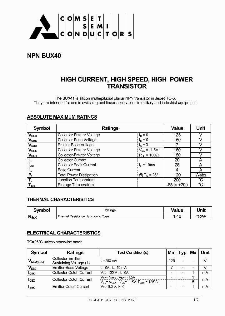 BUX40_4627085.PDF Datasheet