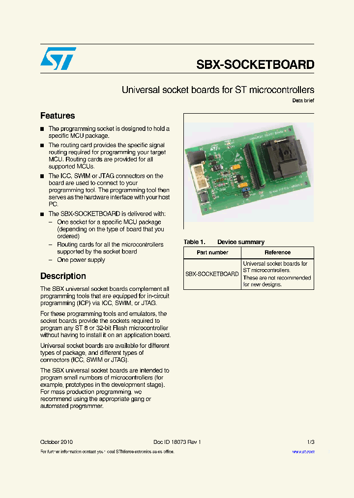 SBX-SOCKETBOARD_4636080.PDF Datasheet