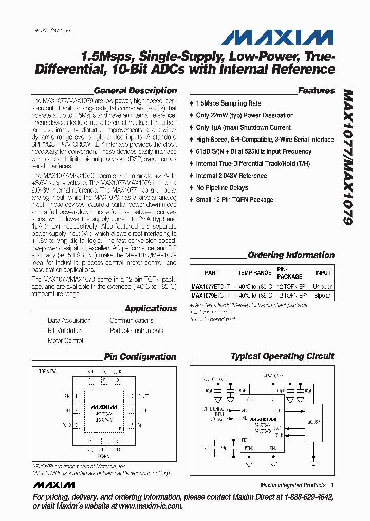 MAX1077_4636230.PDF Datasheet