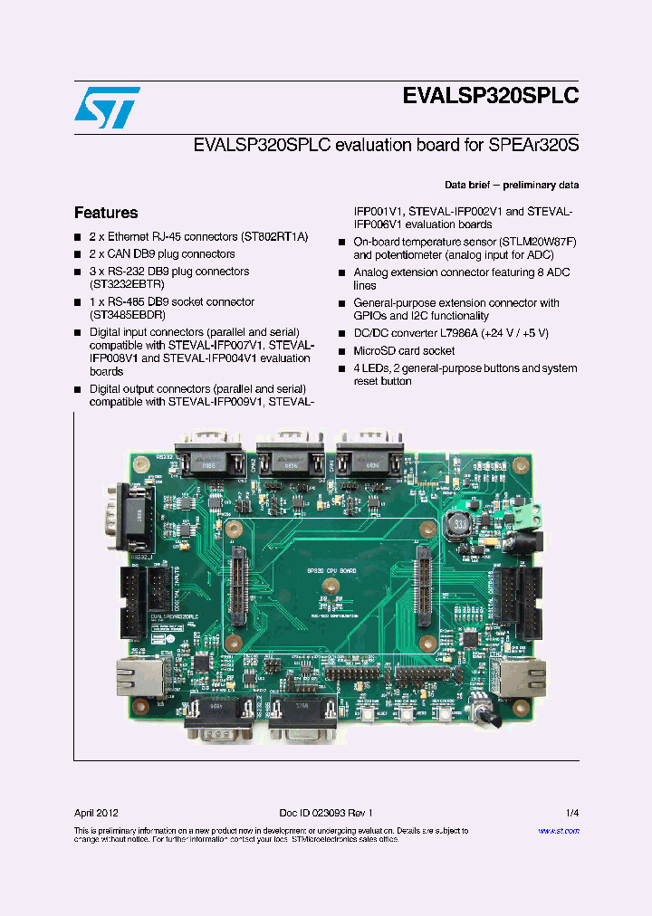 EVALSP320SPLC_4637746.PDF Datasheet