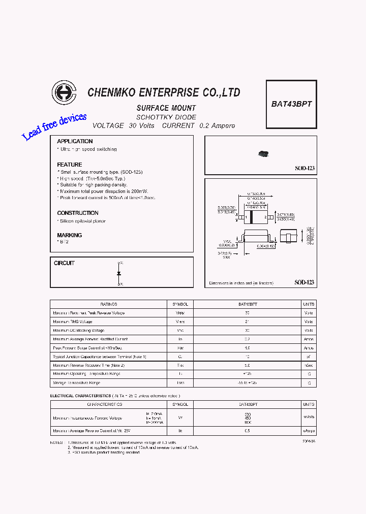 BAT43BPT_4639634.PDF Datasheet