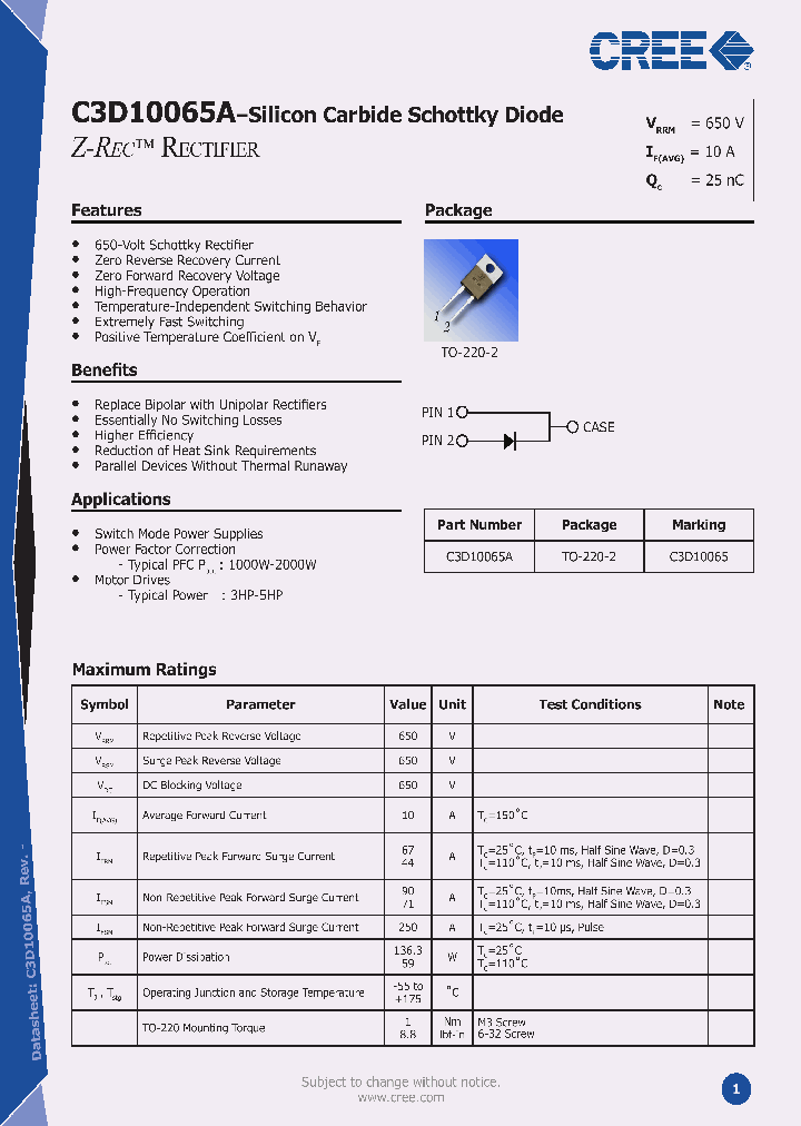 C3D10065A_4646479.PDF Datasheet