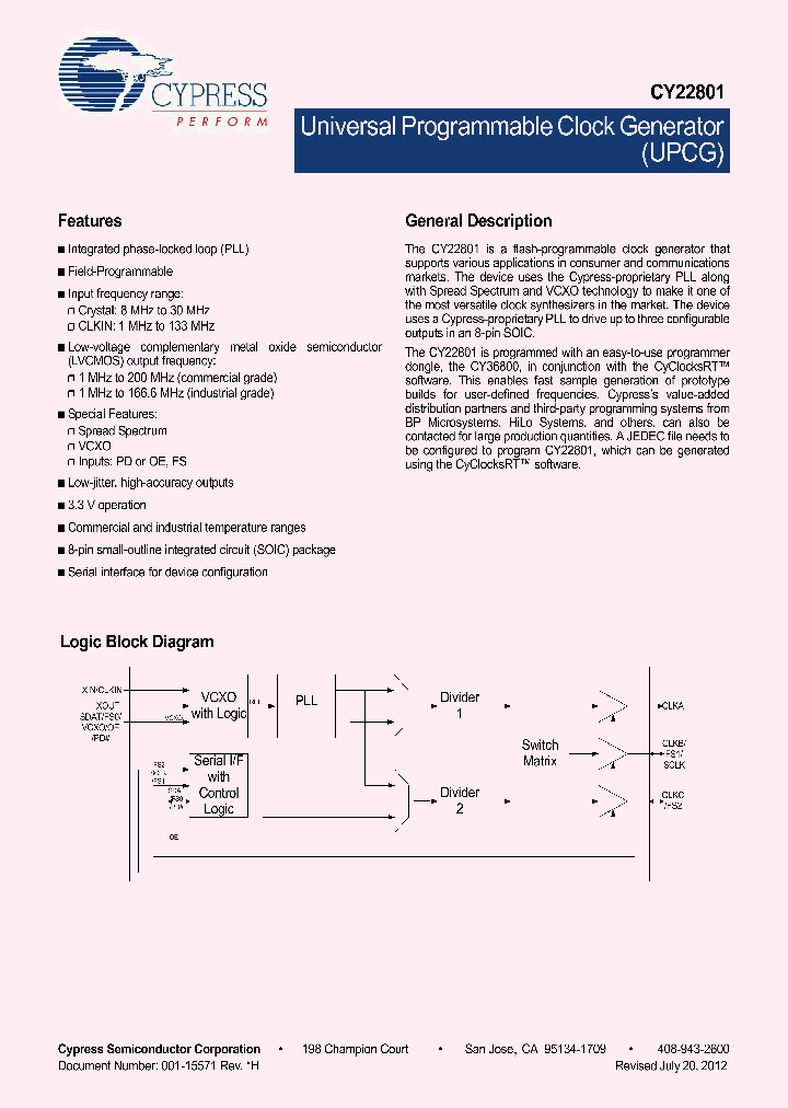 CY22801KFXIT_4664326.PDF Datasheet