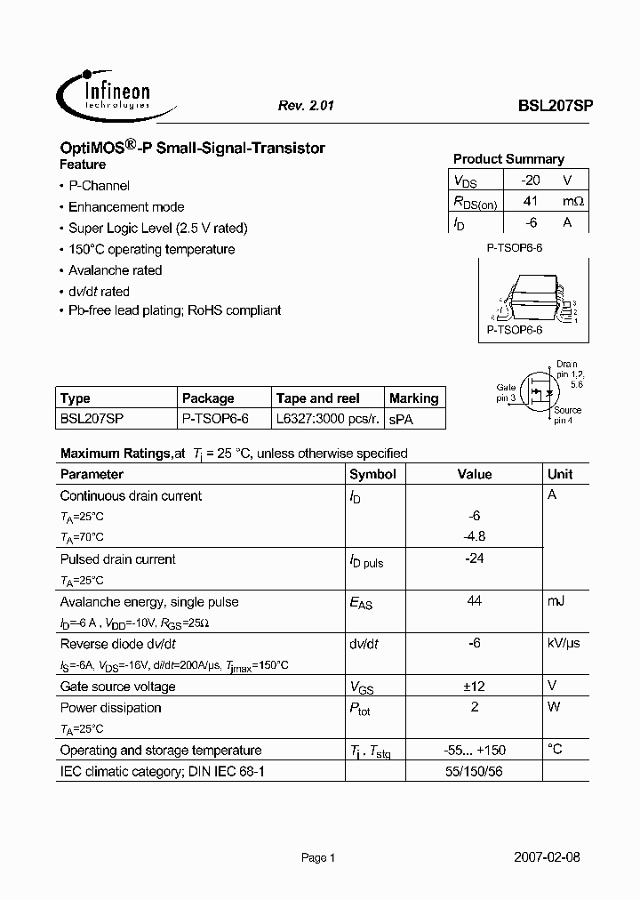 BSL207SP07_4669714.PDF Datasheet