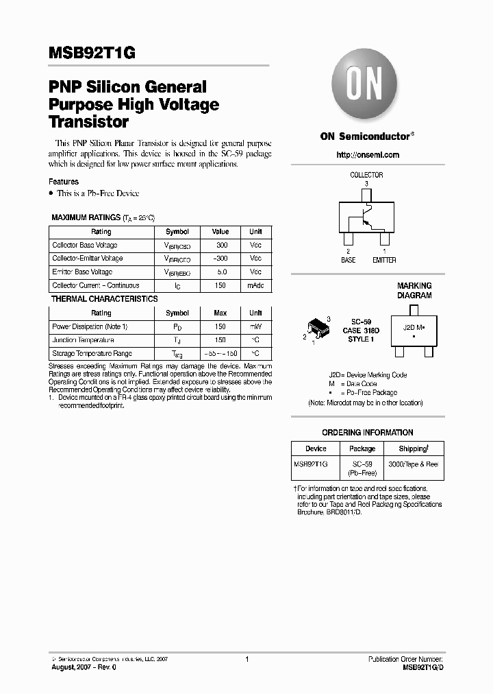 MSB92T1G_4682919.PDF Datasheet