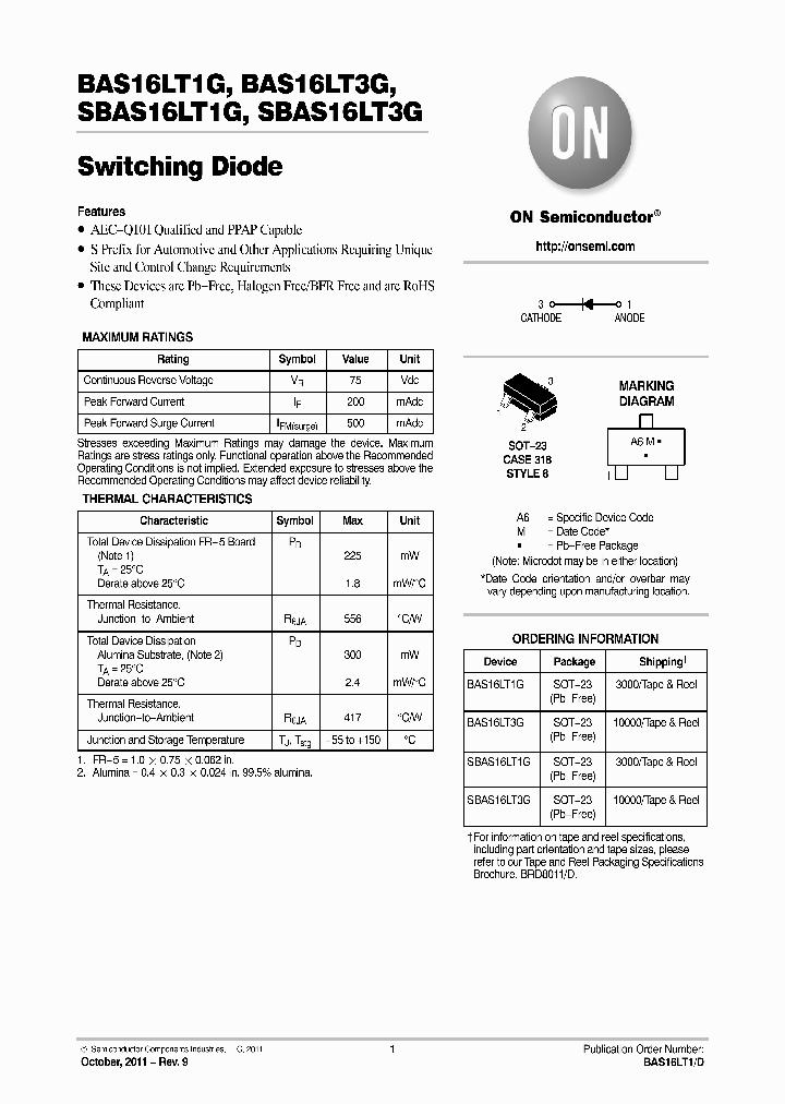 SBAS16LT3G_4683386.PDF Datasheet