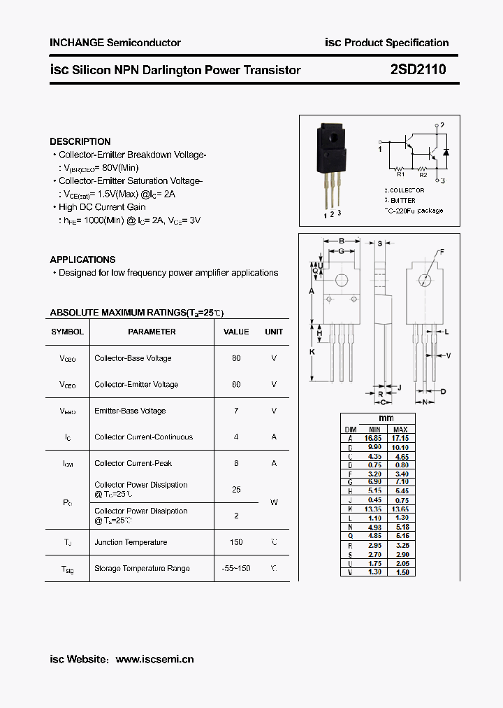 2SD2110_4684602.PDF Datasheet