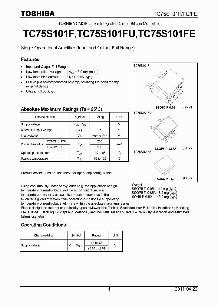 TC75S101F_4690541.PDF Datasheet