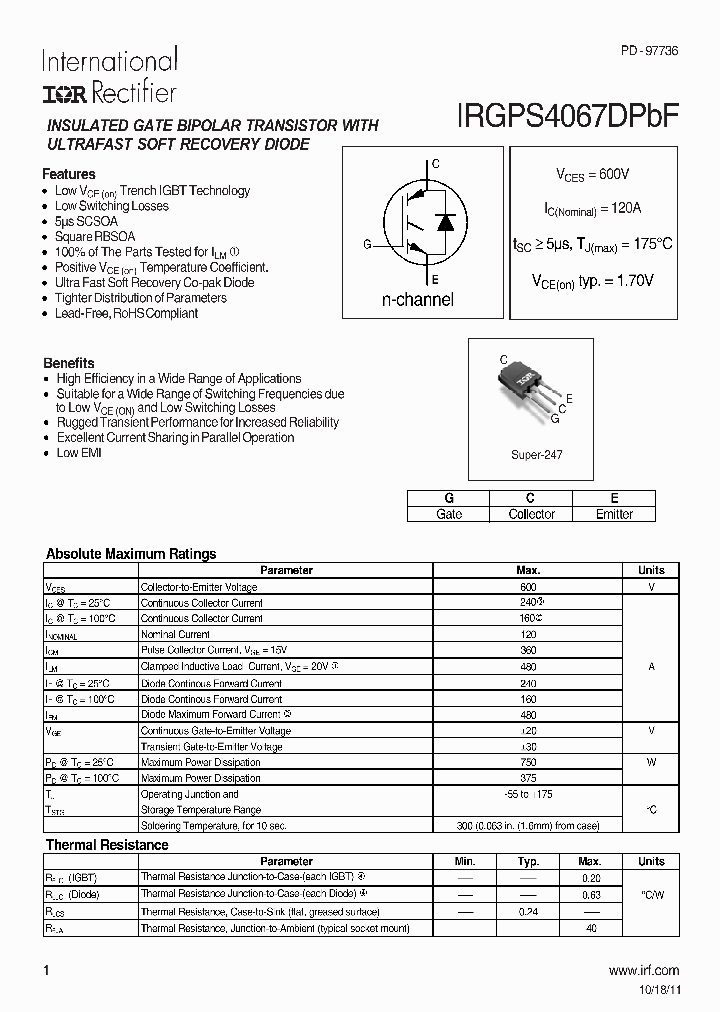 IRGPS4067DPBF_4695164.PDF Datasheet
