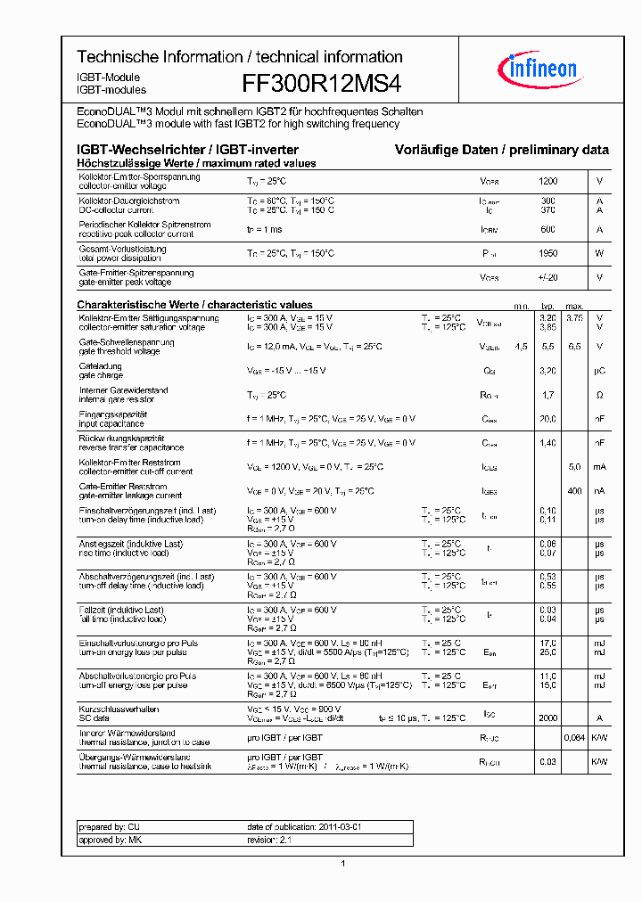 FF300R12MS4_4695677.PDF Datasheet